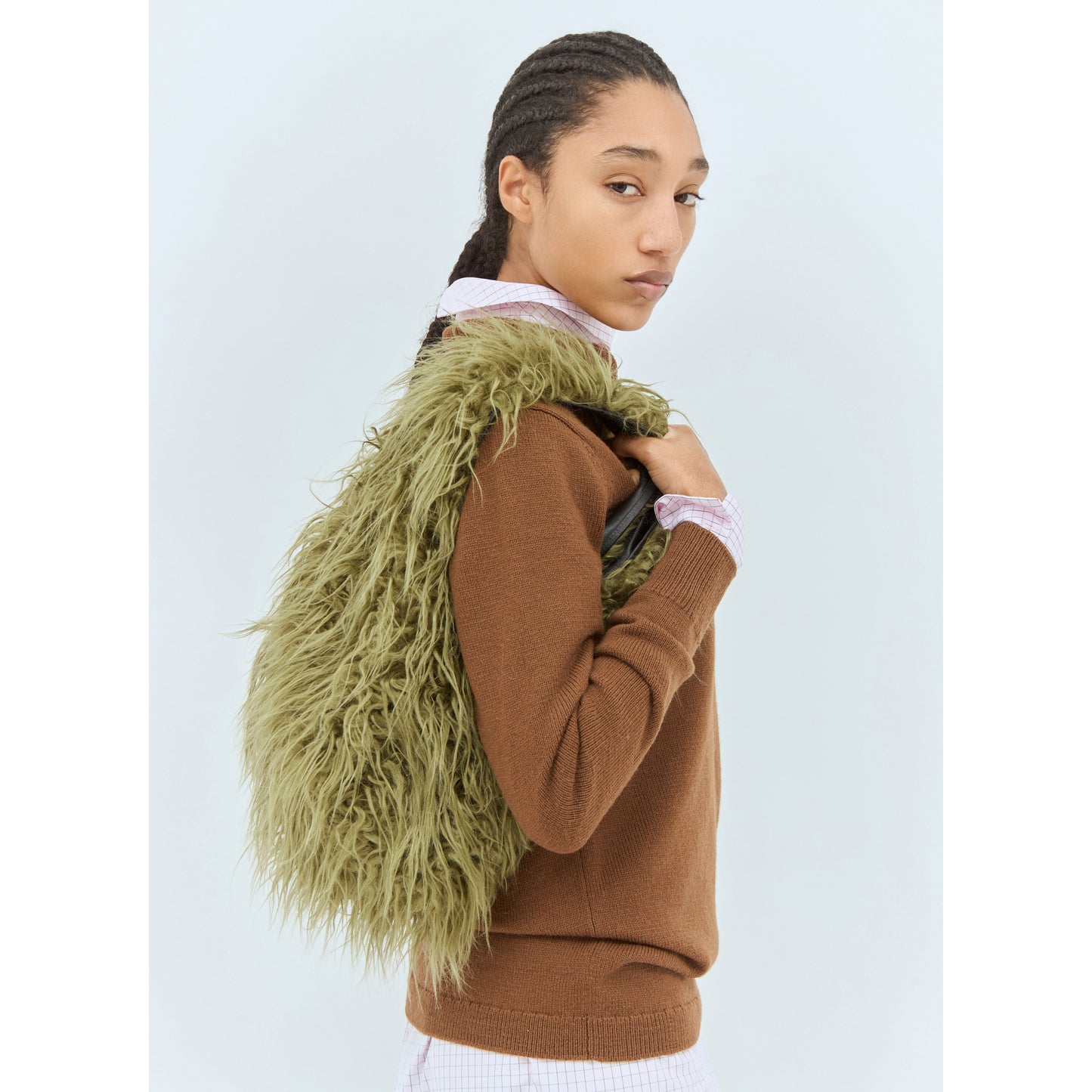 Dries Van Noten Fuzzy Tote Bag in Green
