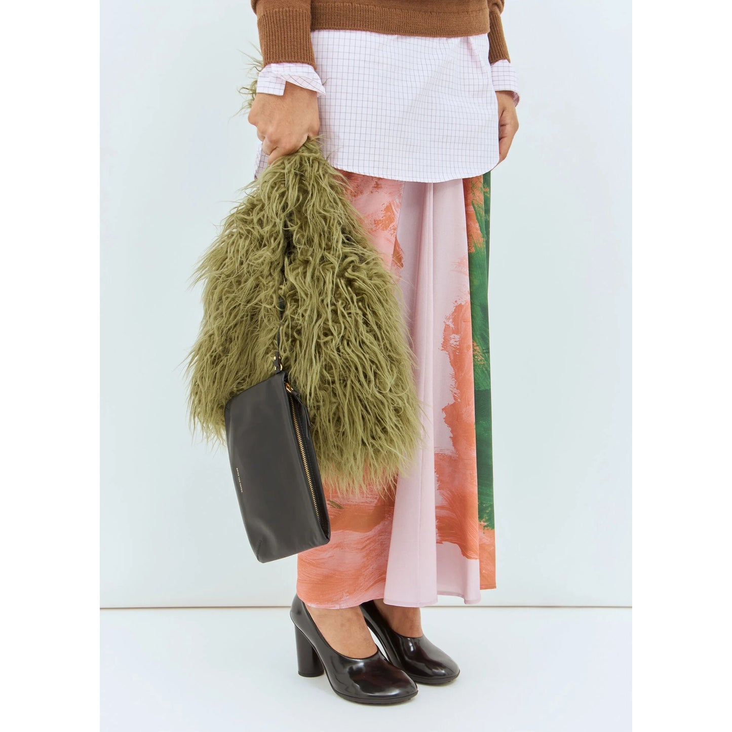 Dries Van Noten Fuzzy Tote Bag in Green