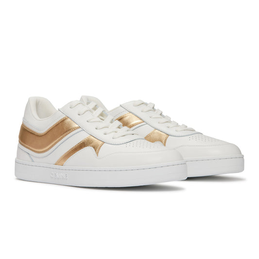 Celine Low Top Sneakers in White and Gold, size 37 (fits like a 38!)