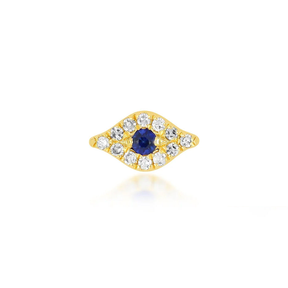 EF Collection Diamond Mini Evil Eye Stud Earring