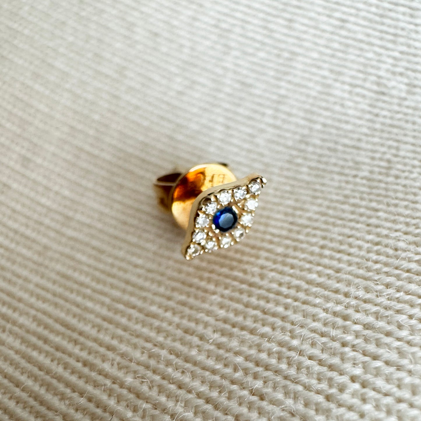 EF Collection Diamond Mini Evil Eye Stud Earring