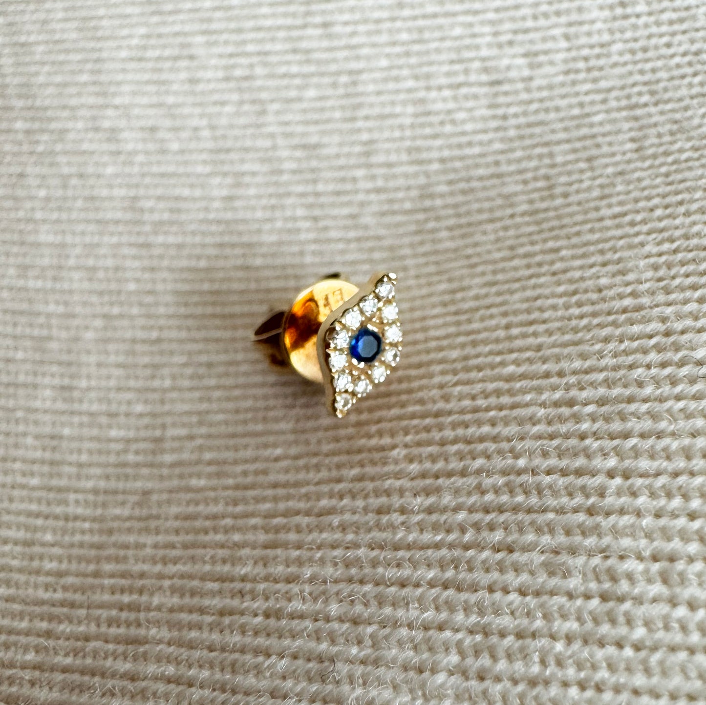 EF Collection Diamond Mini Evil Eye Stud Earring