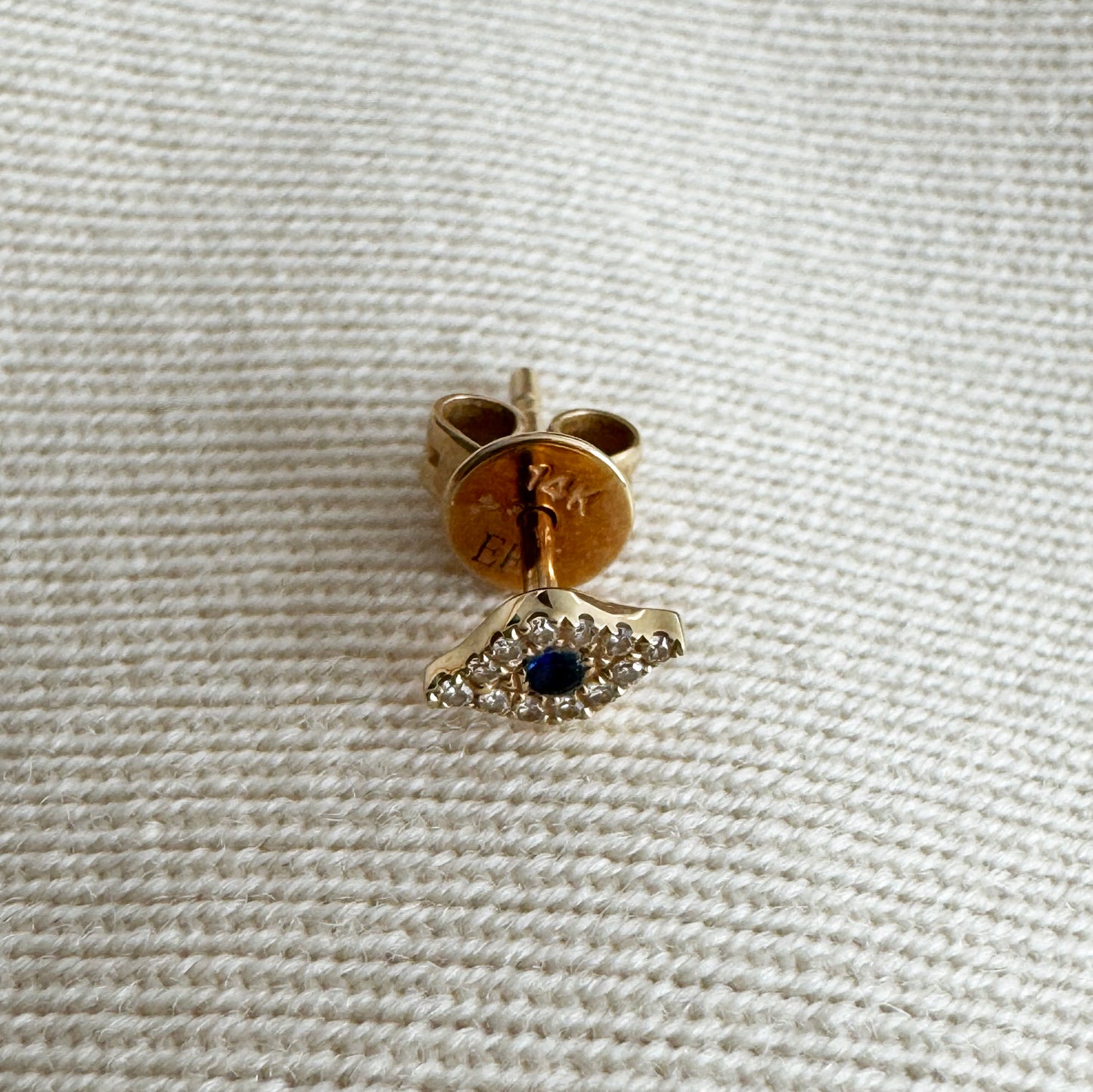 EF Collection Diamond Mini Evil Eye Stud Earring