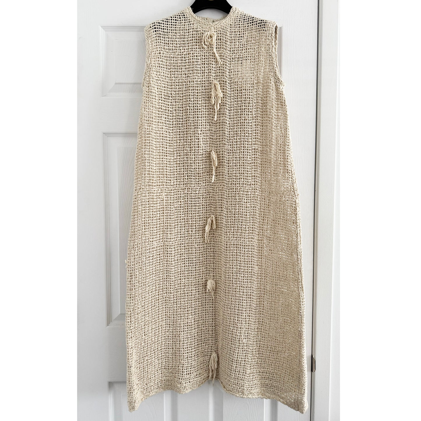 Eleph Netted Silk Dress in Ivory, size Small
