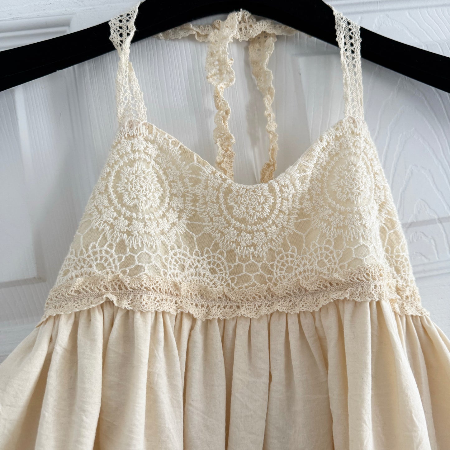 ** KIDS ** Elestory "Antique Lace" Halter Dress in Ivory, size 10/12 years