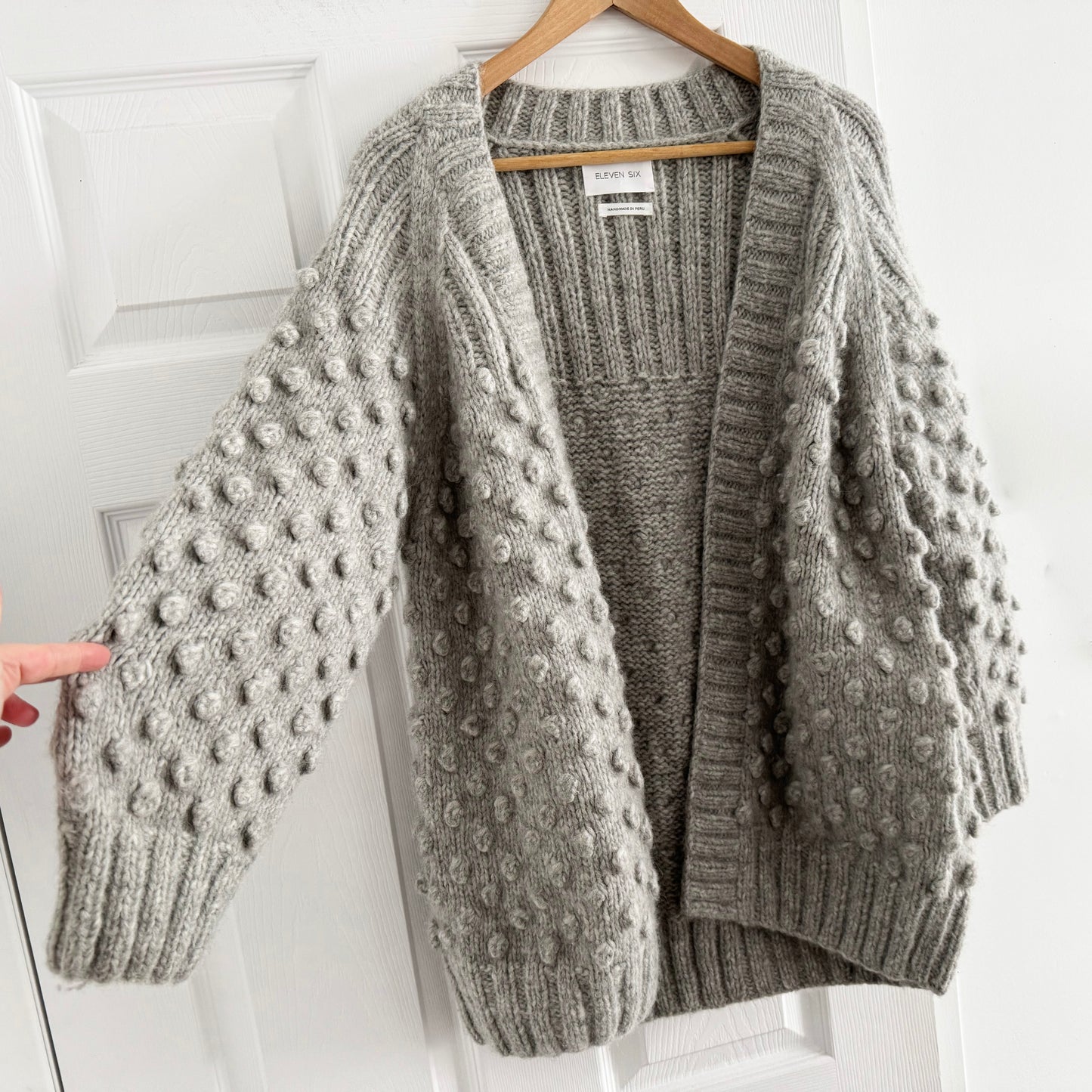 Eleven Six Alpaca Cardigan in Grey, One Size Only (fits S-M)