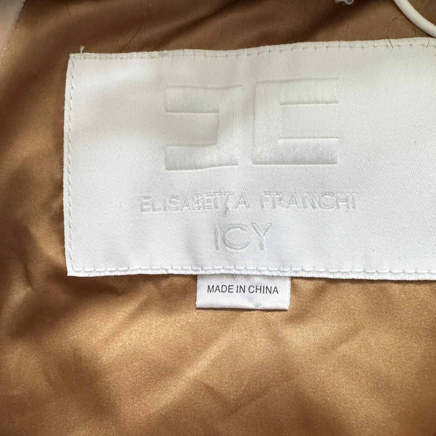 Elizabetta Franchi Flared Skirt Puffer in Beige, size 40IT (fits like size 2)