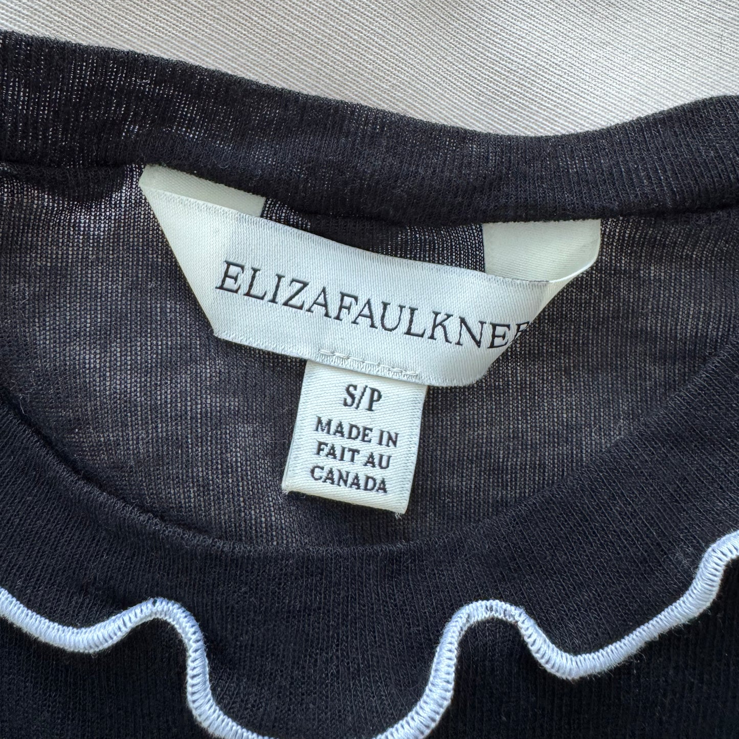 Eliza Faulkner "Gigi" Baby Tee in Black, size Small (fits like XS)