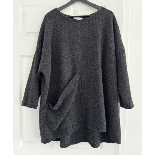 Elizabeth Suzann "Harper" Alpaca/Wool Blend Tunic in Charcoal Grey, O/S