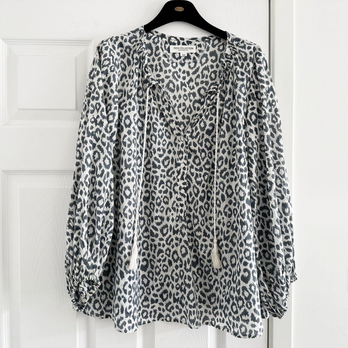 Emerson Fry Leopard Print Blouse, size XS