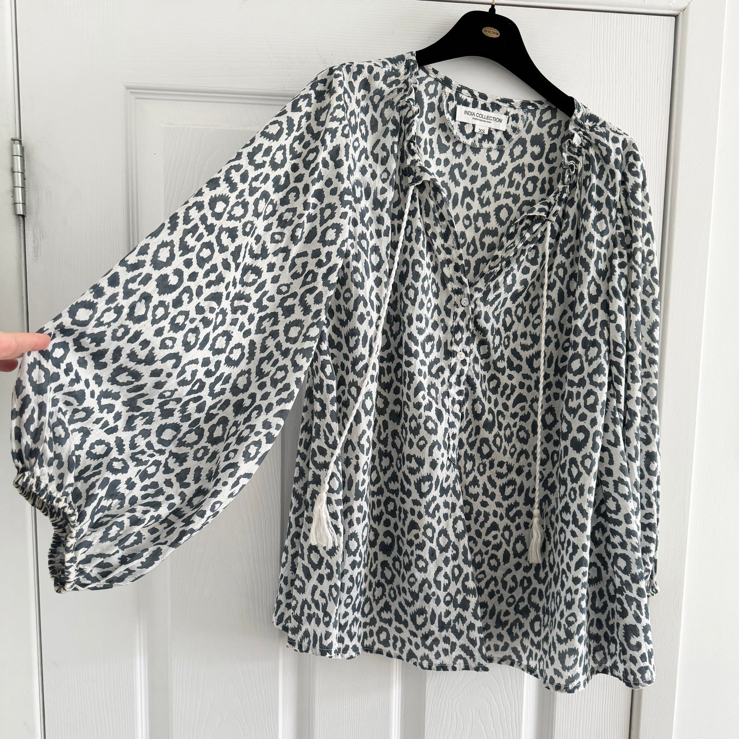 Emerson Fry Leopard Print Blouse, size XS