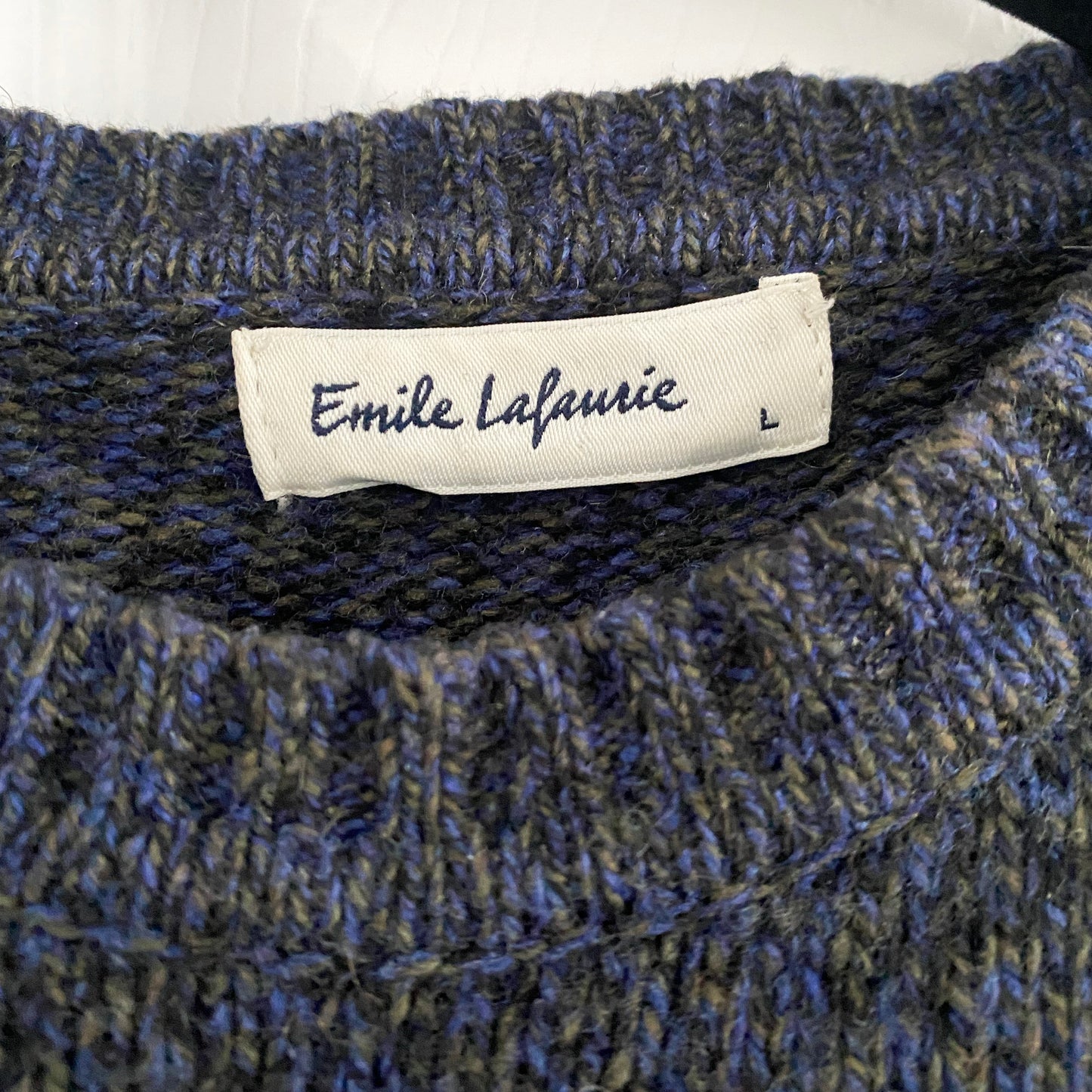 Emile LaFaurie Heathered Wool Crew Neck Sweater, size large (fits size medium)