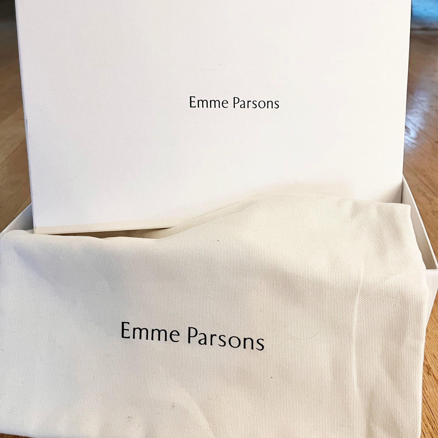 Emme Parsons "Folded Slide" Sandals in Ivory Nappa, size 37