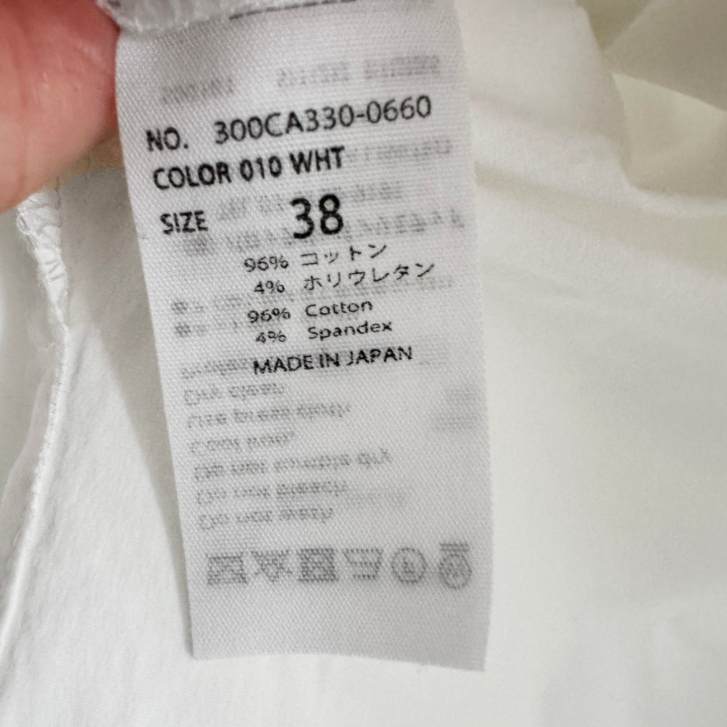 Enfold Gathered Neck White Poplin Shirt, size 38 (size Small)