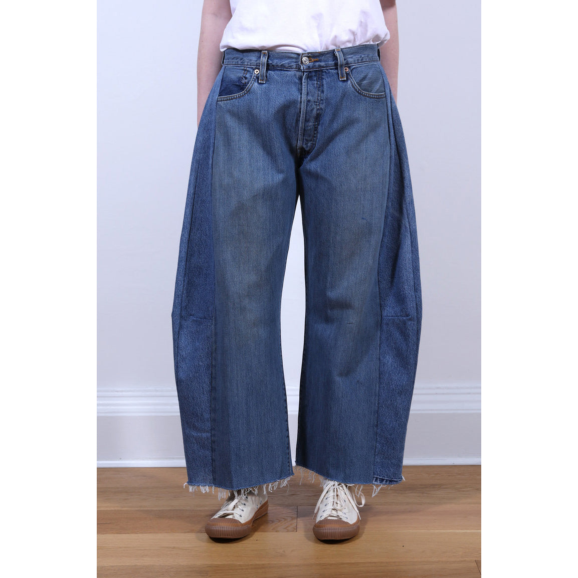 B-Sides Reworked Lasso Jeans in Dark Medium Blue, size 32