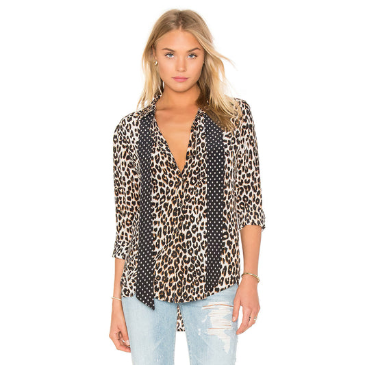 Equipment x Kate Moss Leopard Print Blouse, size Small