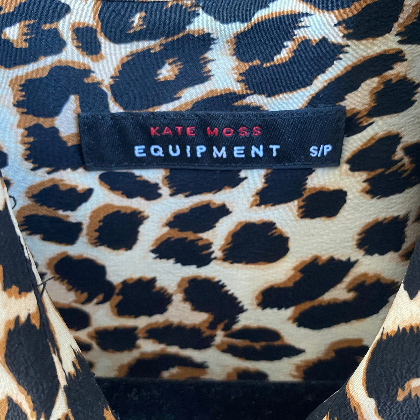 Equipment x Kate Moss Leopard Print Blouse, size Small