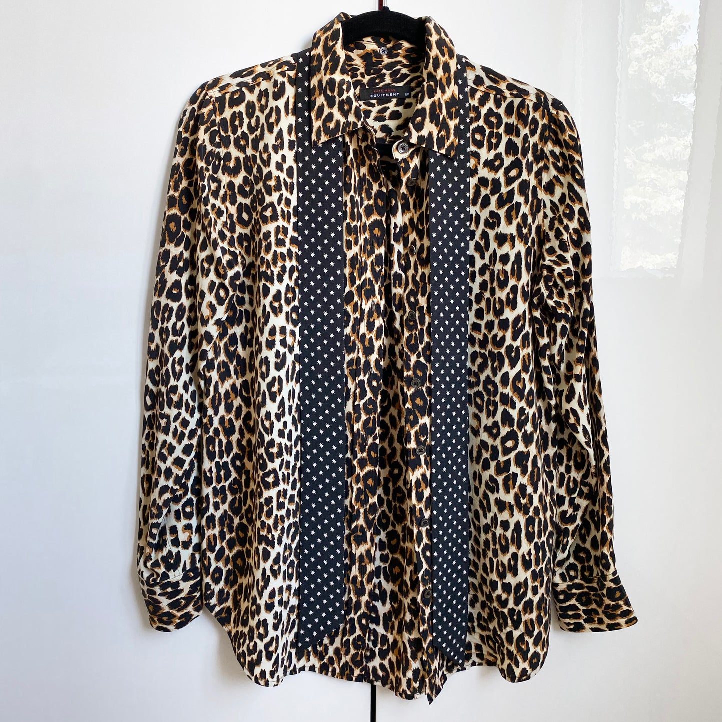 Equipment x Kate Moss Leopard Print Blouse, size Small