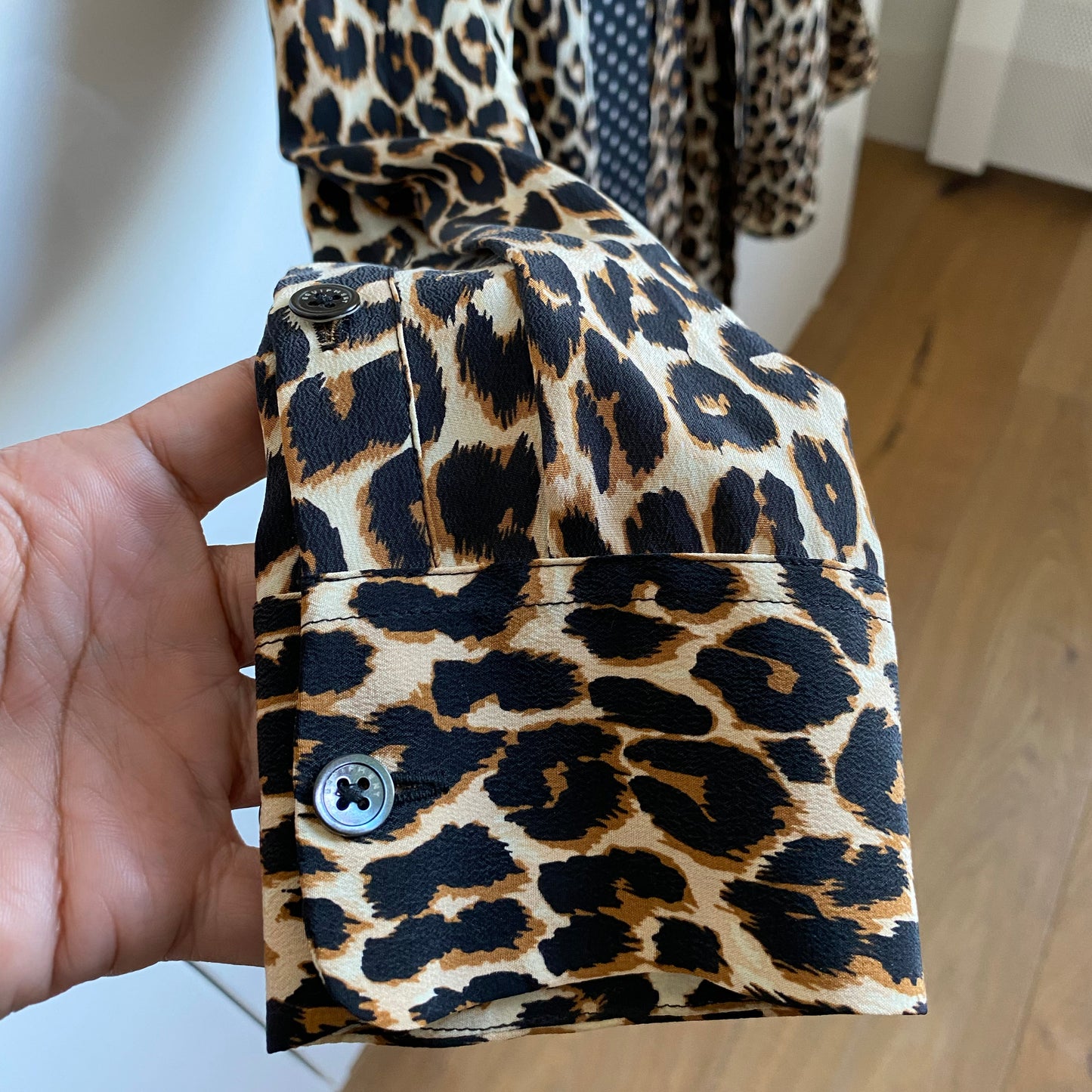 Equipment x Kate Moss Leopard Print Blouse, size Small