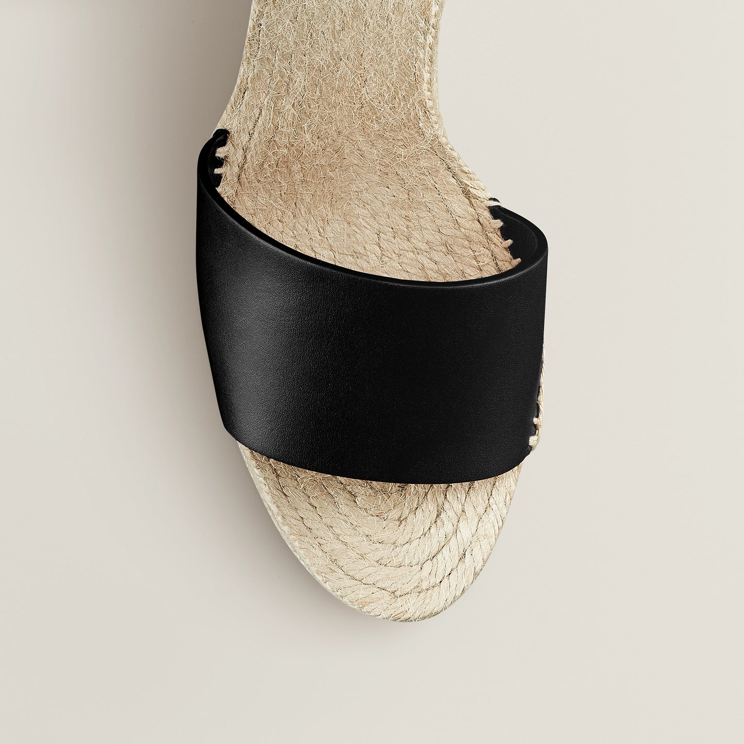 Plateforme d'espadrilles noires Hermes "Tipoli", taille 36