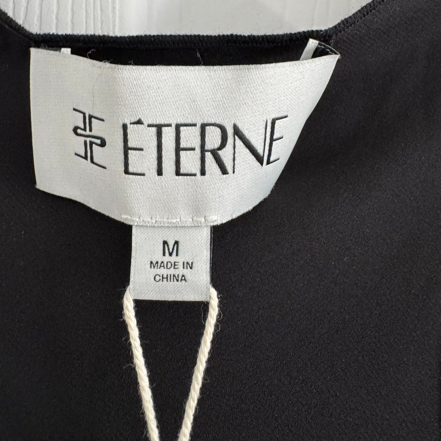Eterne Silk Racerback Tank Top in Black, size Medium