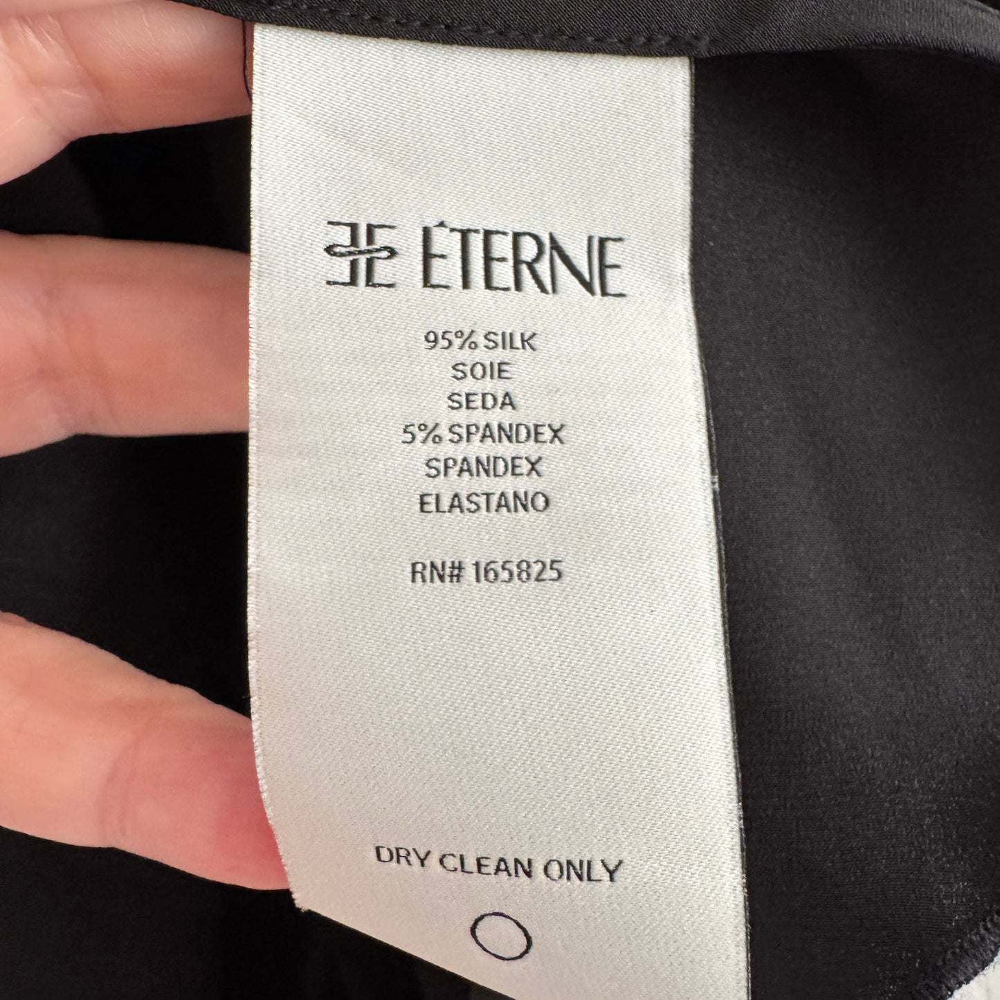 Eterne Silk Racerback Tank Top in Black, size Medium