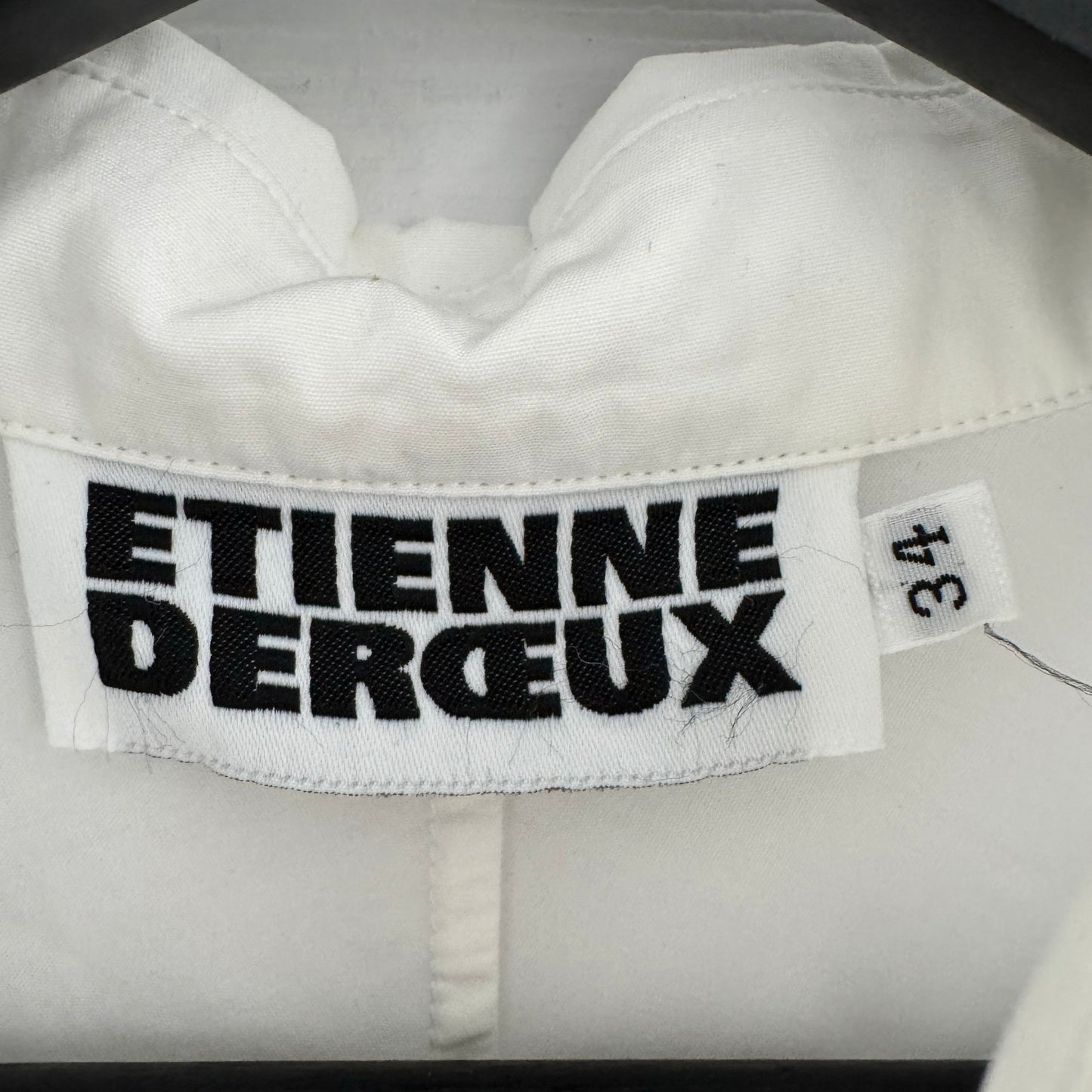 Etienne Deroeux White Poplin Shirt, size 34
