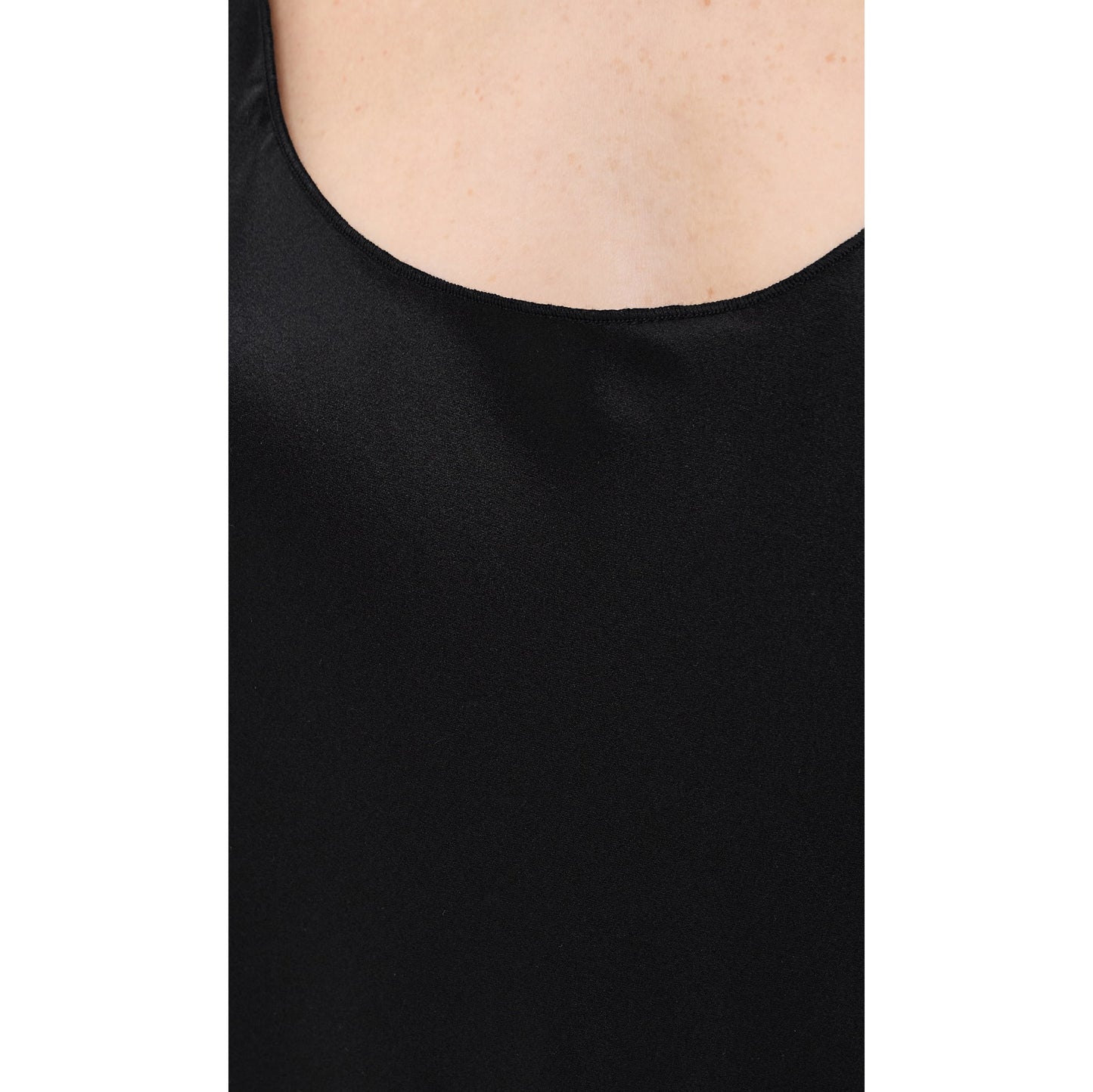 Eterne Silk Racerback Tank Top in Black, size Medium