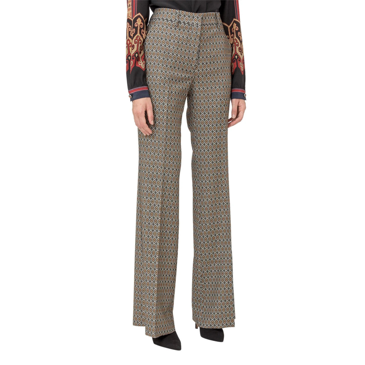 Etro Jacquard Trousers, size 46IT