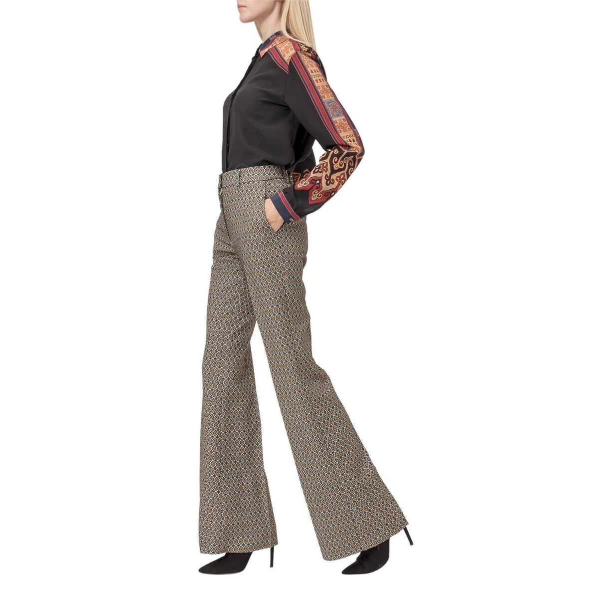 Etro Jacquard Trousers, size 46IT