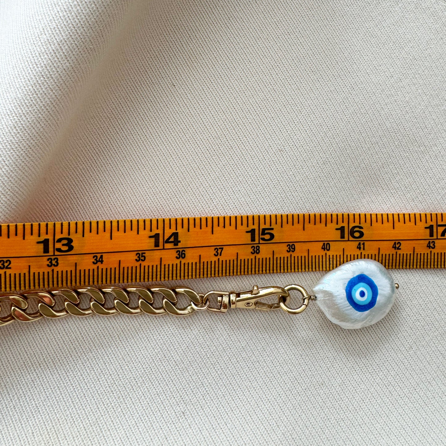 Evil Eye Pearl Pendant Necklace (Designer Unknown)