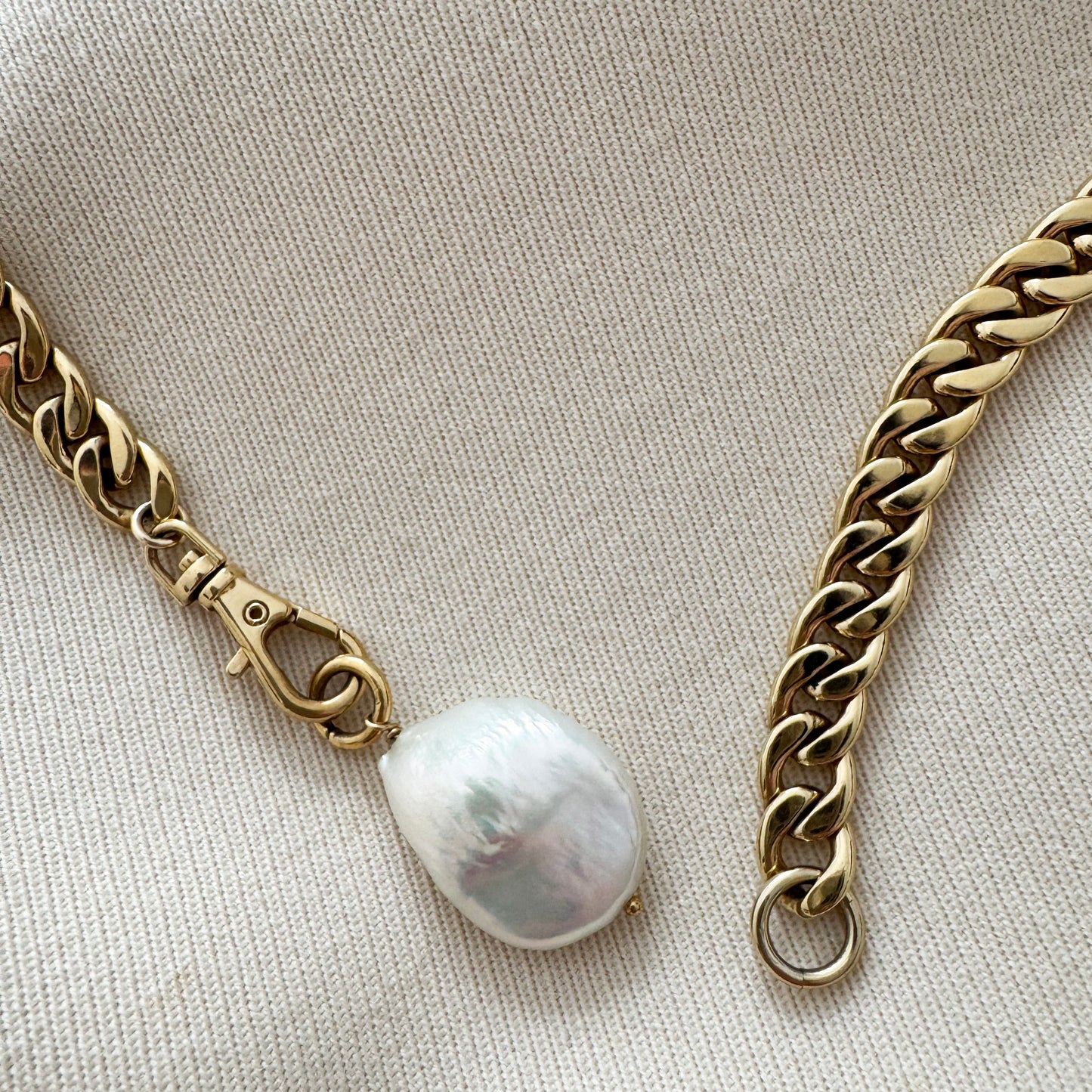 Evil Eye Pearl Pendant Necklace (Designer Unknown)