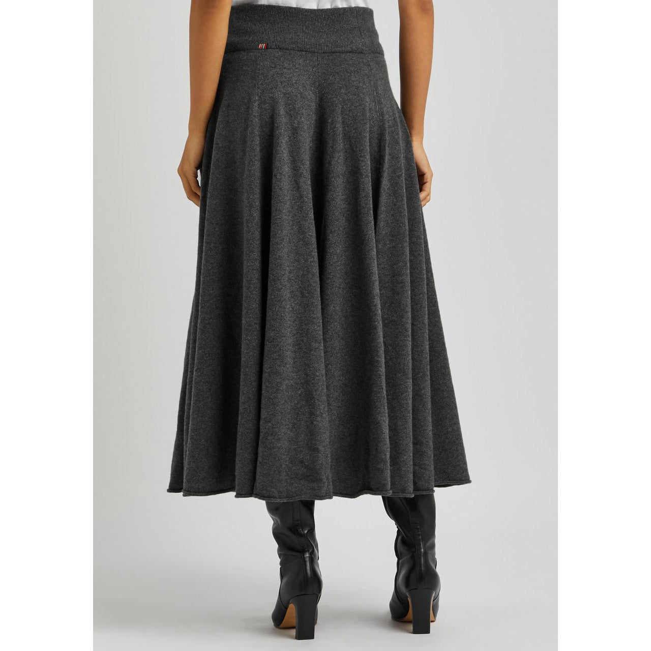 Extreme Cashmere No 313. Swingy Skirt in Charcoal Grey, One Size only