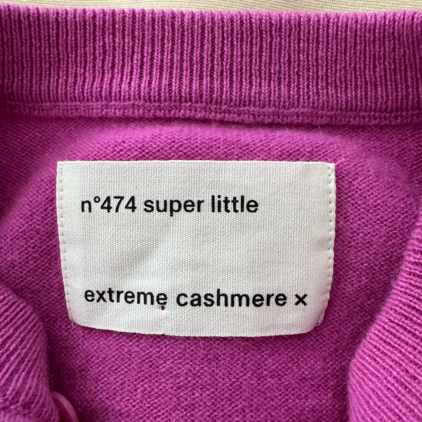 Extreme Cashmere N°474 Super Little cashmere cardigan in "Oleander", One size Only (best for XS/S)