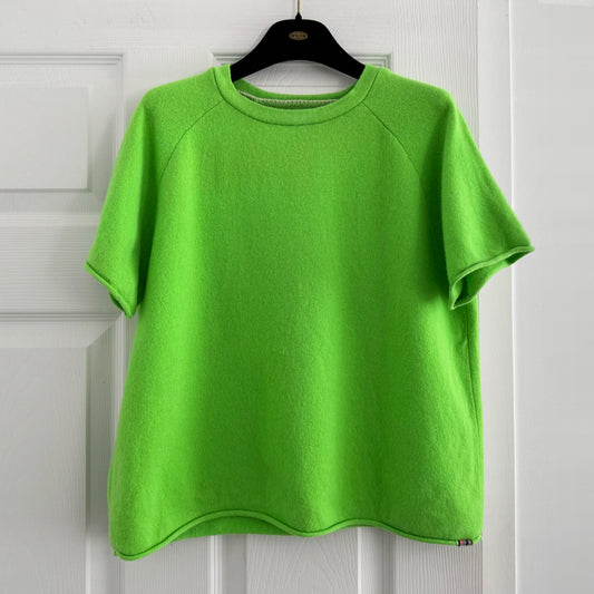 Extreme Cashmere Short Sleeve Tee in Bright Green (fits S-M)