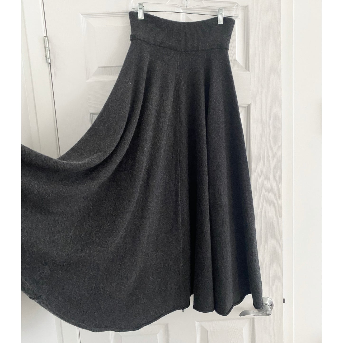 Extreme Cashmere No 313. Swingy Skirt in Charcoal Grey, One Size only