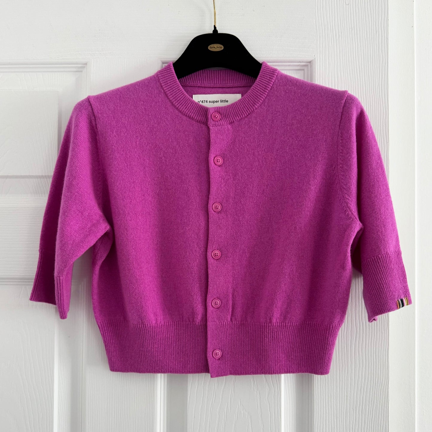 Extreme Cashmere N°474 Super Little cashmere cardigan in "Oleander", One size Only (best for XS/S)