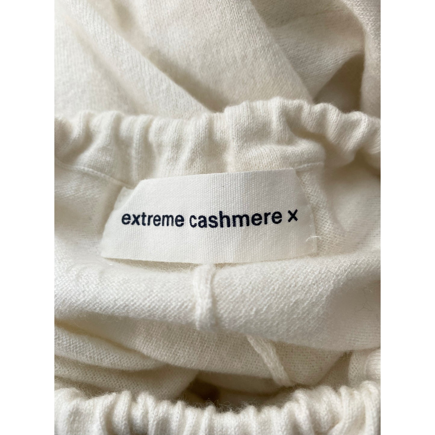 Extreme Cashmere Ivory Cotton/Cashmere Lounge Pant, One Size Only ** hemmed **