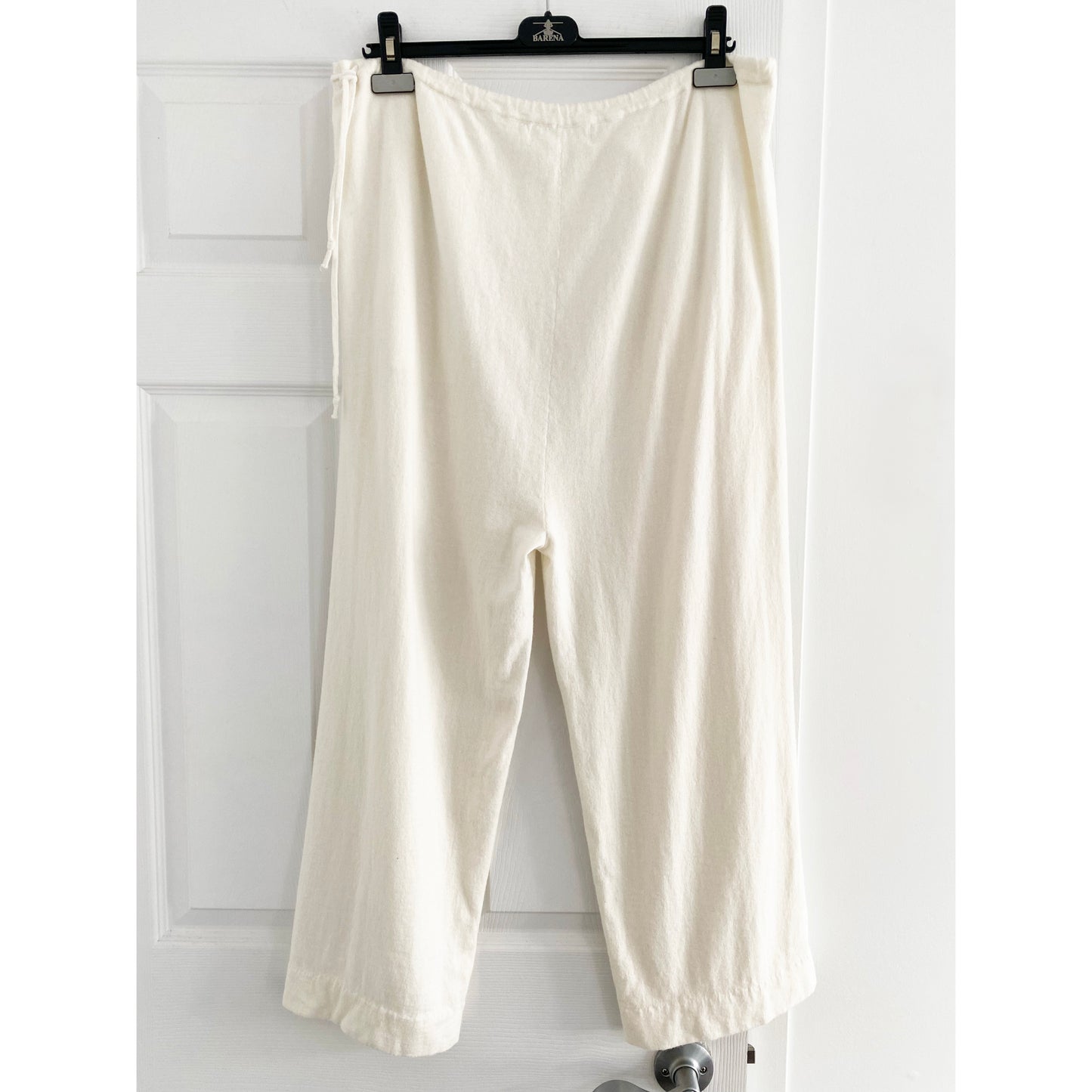 Extreme Cashmere Ivory Cotton/Cashmere Lounge Pant, One Size Only ** hemmed **