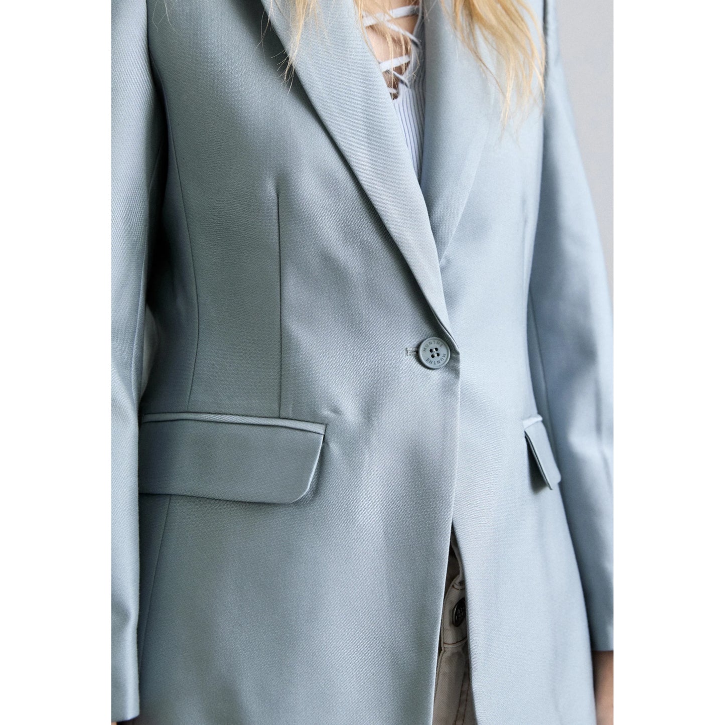 Munthe "Rillo" Blazer in Blue/Grey, size 36 (fits size 4 US)
