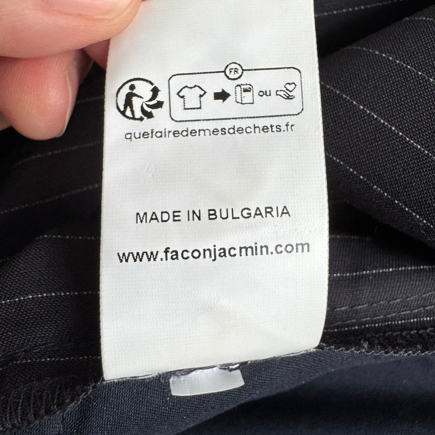 Facon Jacmin "Pieter" pants in Navy/White Stripe, size 40