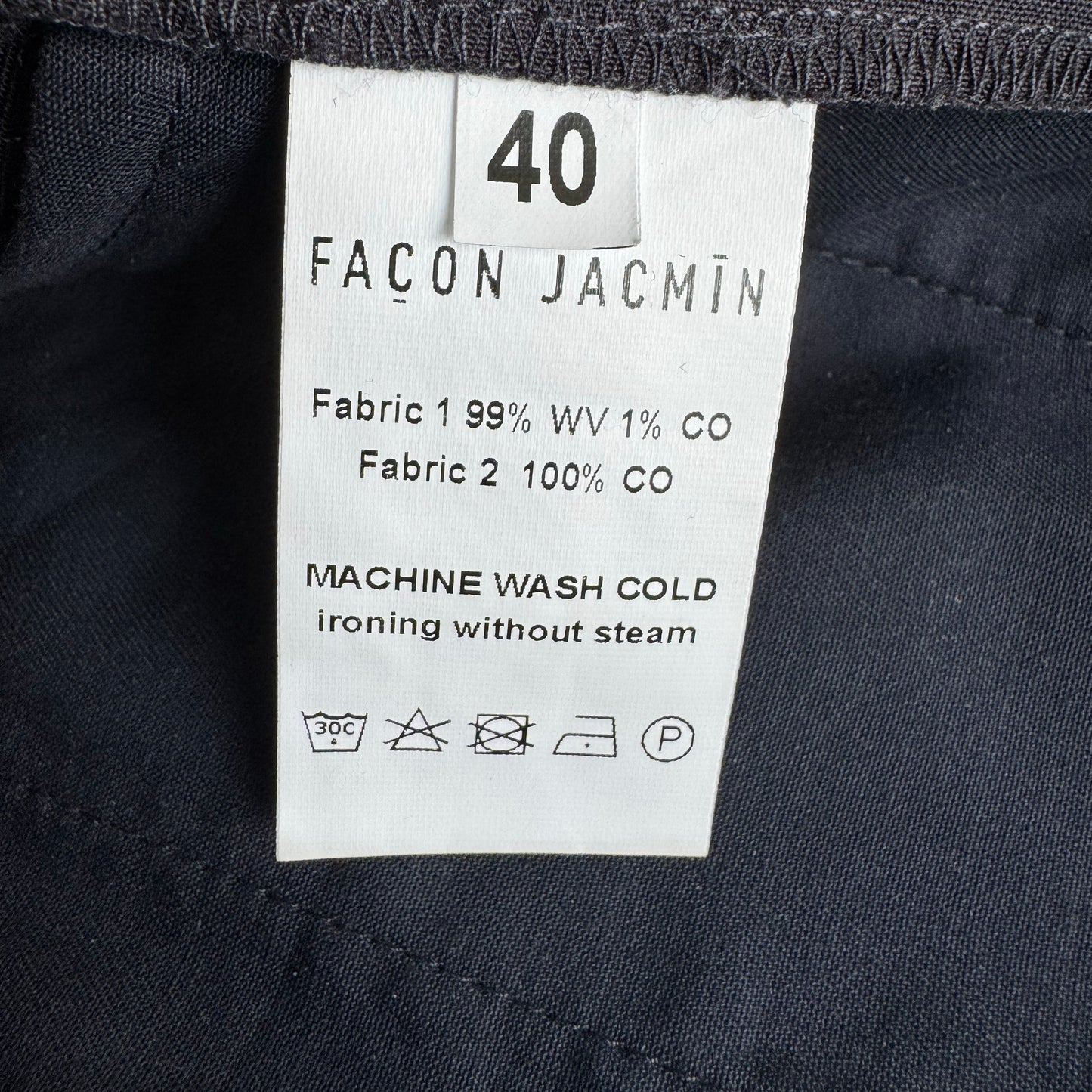 Facon Jacmin "Pieter" pants in Navy/White Stripe, size 40