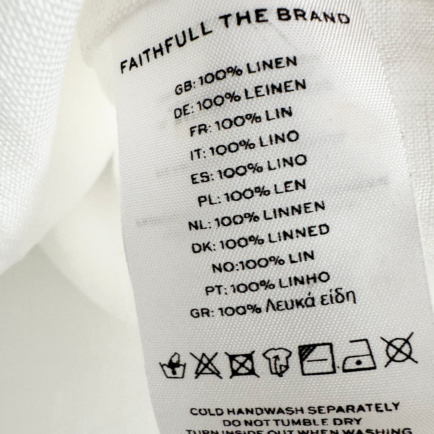 Faithfull the Brand "Jamais" Linen Tie Front Top in White, size 4