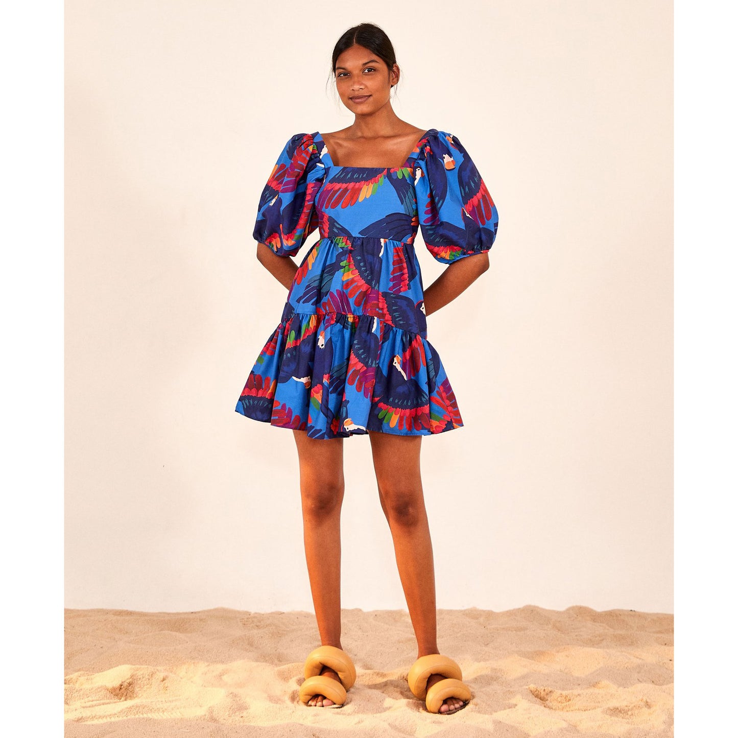 FARM Rio Rainbow Macaw Mini Dress, size XS