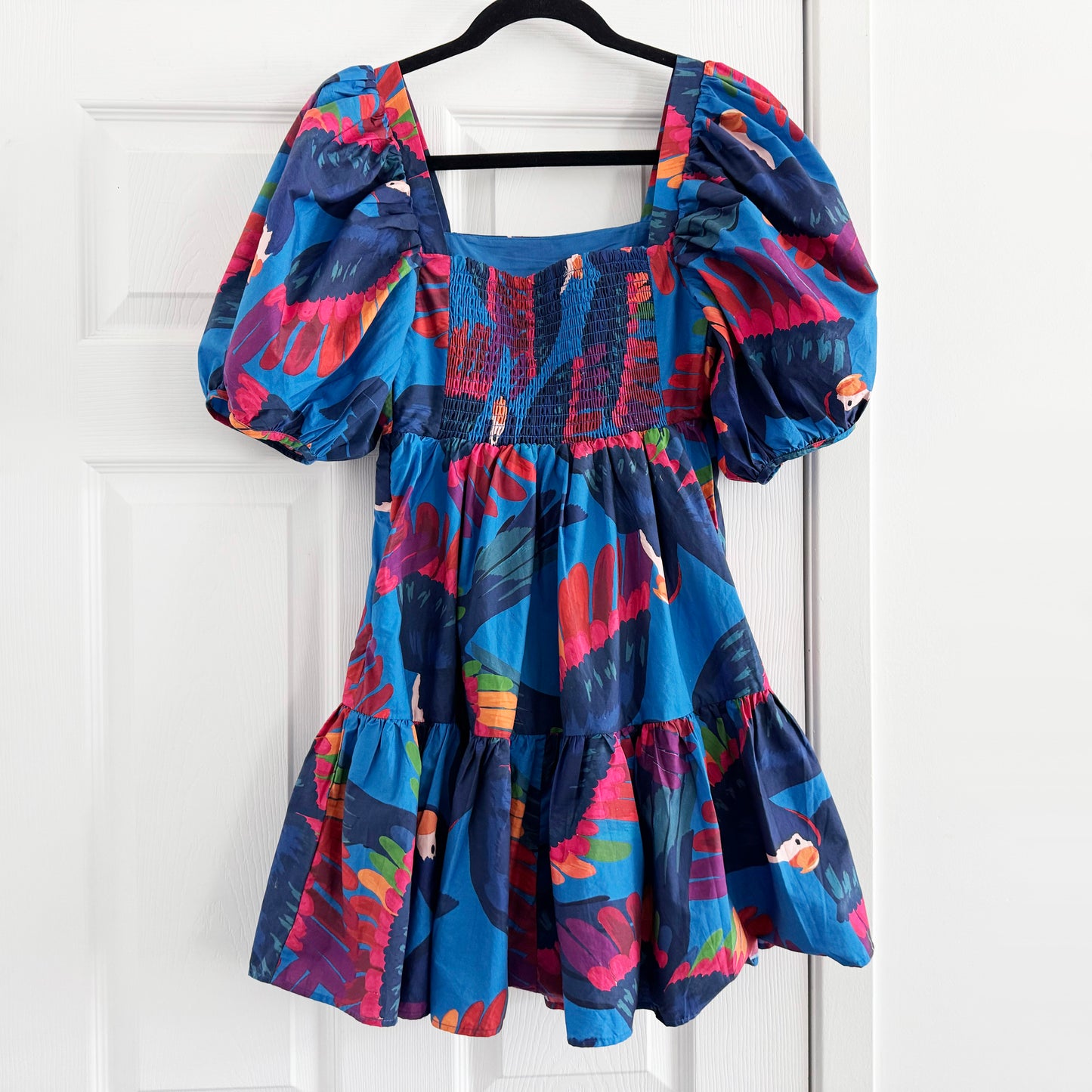 FARM Rio Rainbow Macaw Mini Dress, size XS