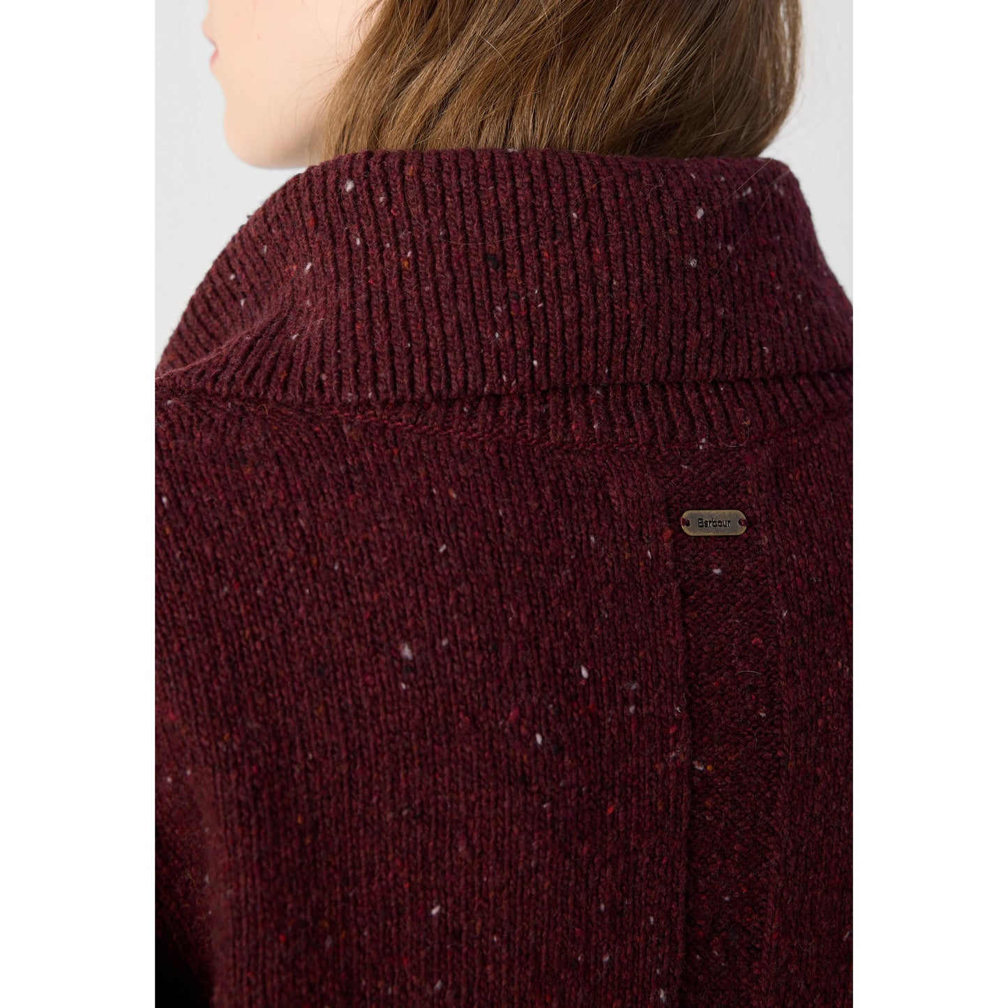 Barbour "Lavensdale" Quarter-Zip Jumper in "Black Cherry", size 14UK/10US (fits M/L)