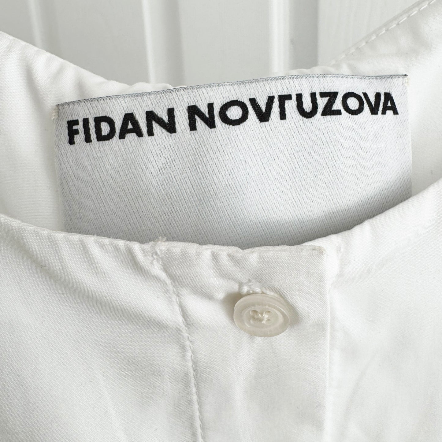 Fidan Novruzova "Eline" Poplin Shirt in White, size Medium