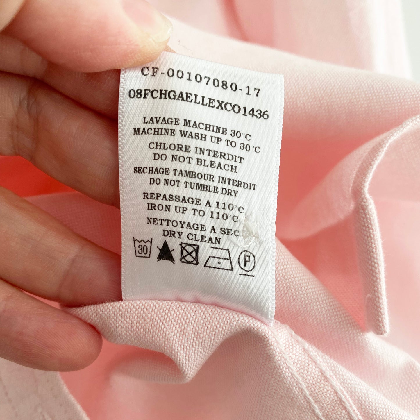 Figaret "Charlotte" Shirt in Pink, size 36 (fits like size small)