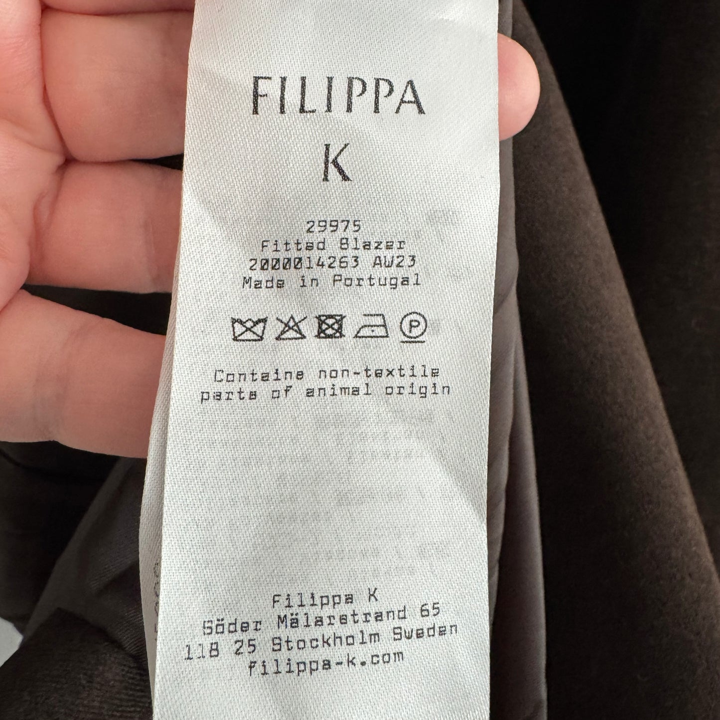Filippa K Double Breasted Velvet Blazer in Brown, size 40 (fits size 8)