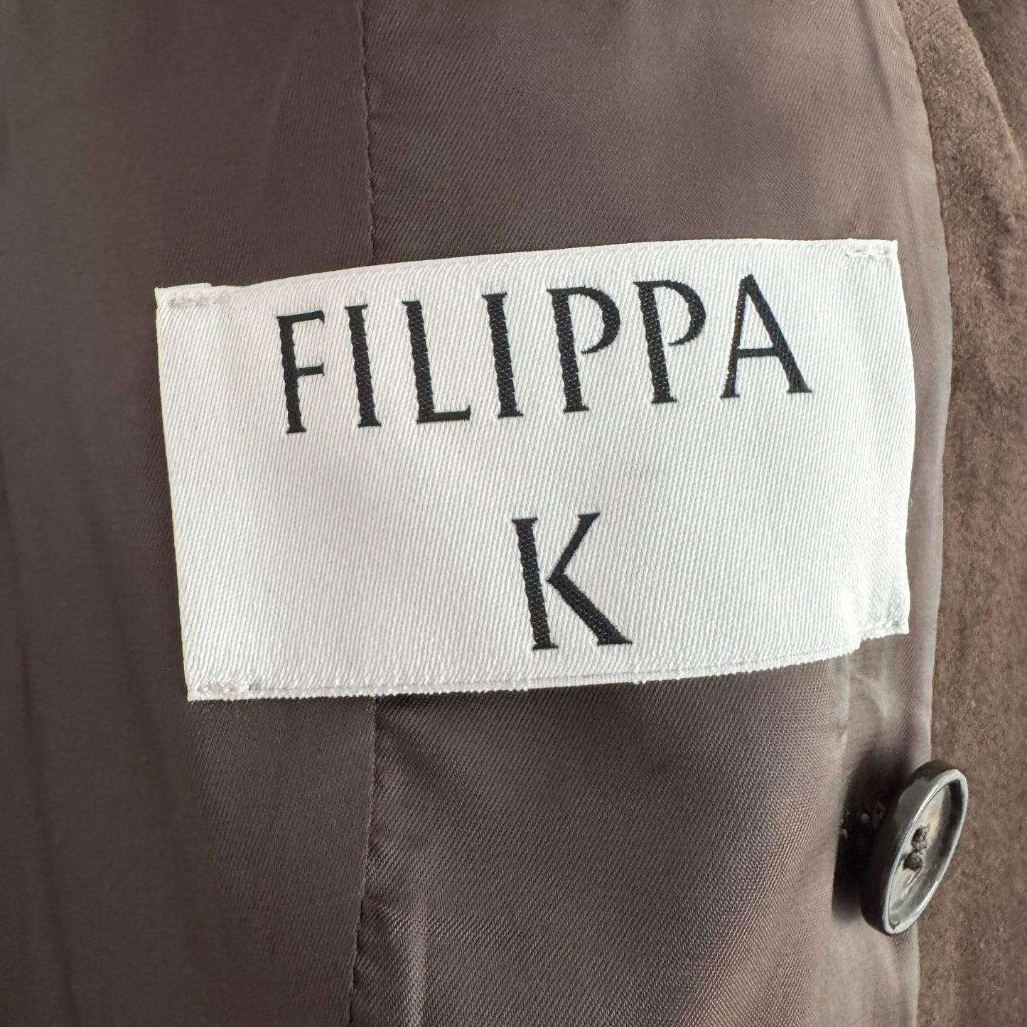Filippa K Double Breasted Velvet Blazer in Brown, size 40 (fits size 8)